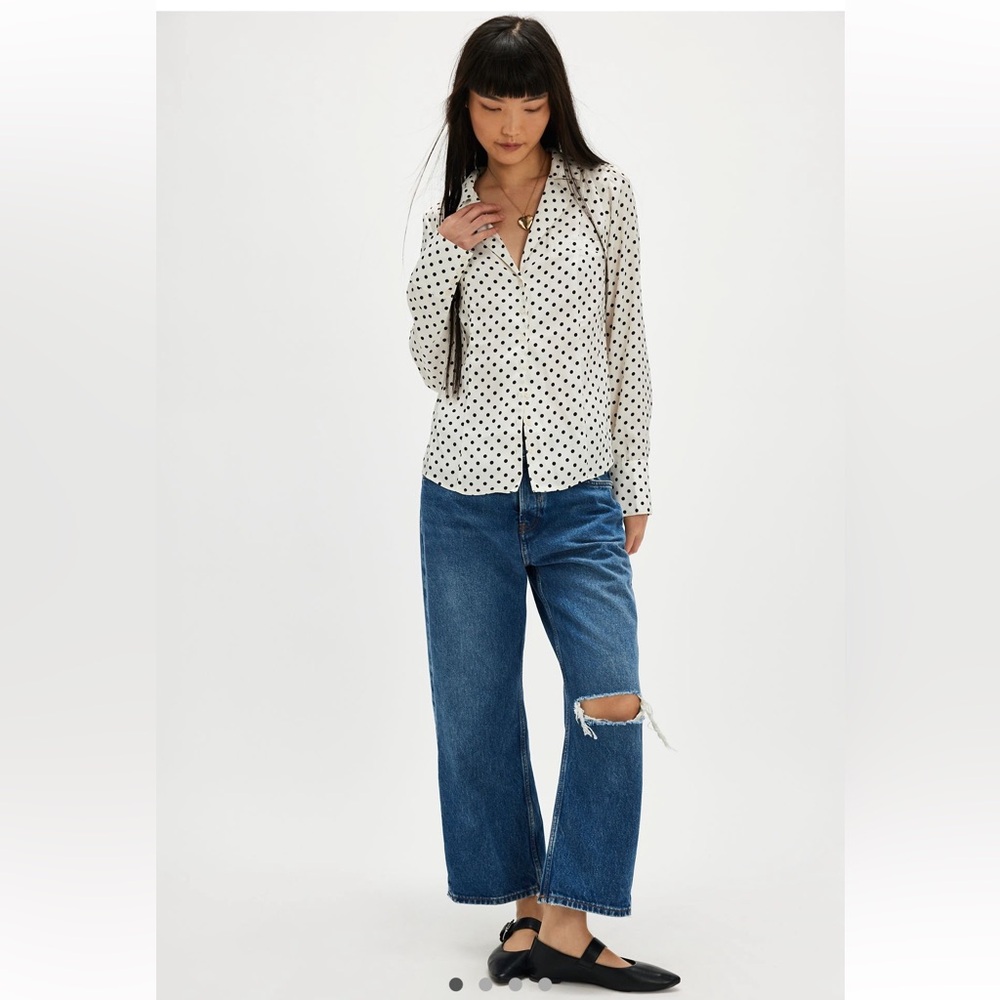 NWOT Free People Penny Polka Dot Top - Picture 4 of 8